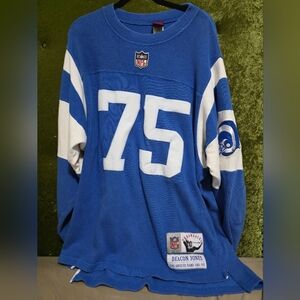 NFL Men's Blue and White Throwback Sweater